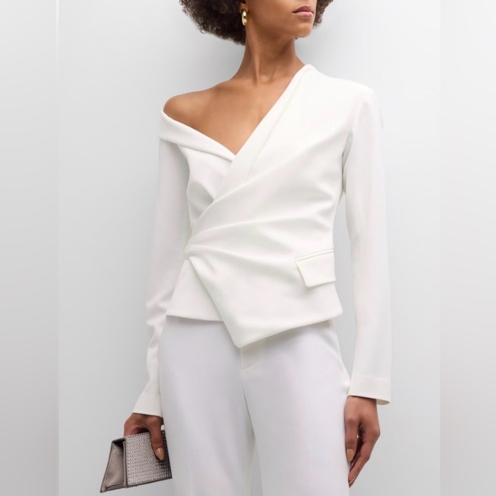 A.L.C. Skyla white gathered blazer top